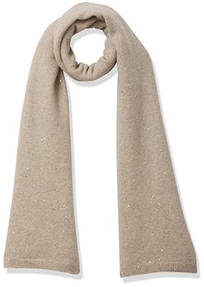 Calvin Klein Damen Split Stretchy Soft Sequin Scarf Winterschal, Melierte Mandel, Einheitsgröße
