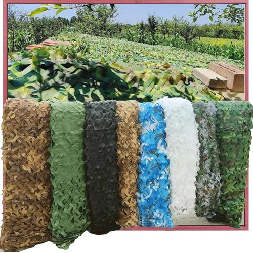 HQQMNY Tarnnetz Camouflage Netz 210D Oxford-Stoff Tarnnetze Landschaft Dekorationen Woodland Jagd Tarnung Sichtschutz Sonnenschutz Garten Party Deko Camping Outdoor
