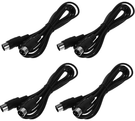 CAXUSD 4 Stück 5-poliges Midi-kabel mit Doppelstecker 3 Meter Kupfer Pvc für Synthesizer und Musikaufnahme