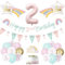 2. Geburtstag Mädchen, Geburtstagsdeko 2 Jahr für 2 Geburtstag Mädchen, Mit Luftballon 2, 2 Jahr Luftballons Geburtstag, Happy Birthday Banner, Deko 2. Geburtstag Mädchen, Kindergeburtstag Deko