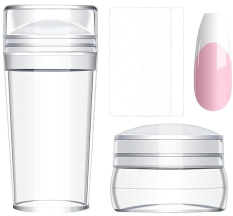 French Tip Nail Stamp – 4-in-1-Nagelstempel-Set, Klares French Nails Stempel Silikon Nail Stamper Mit Schaber Nageldesign Zubehör Für French Maniküre Nagelkunst