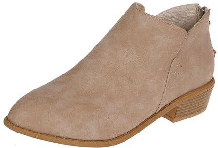 Generisch Donna Sexy Rosso Moda Stivali Donna Stivali Corti con Allacciatura Stivali Corti con Tacco Donna Cowboy Ragazze, cachi, 36 EU