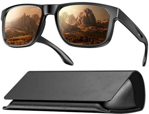 Polarized Sunglasses for Men Women, UV400 Retro Glasses Unisex Classic Ultralight, with Eyeglasses Cloth Sack & Cleaning Cloth, Suitable for Traveling, Hiking, Cycling, Driving, Fishing