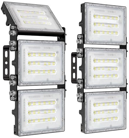 STASUN Mini Serie 2 Pack LED Flutlicht im Freien, 150W 15000lm Außenbeleuchtung, 6000K Tageslichtweiß, IP66 Wasserdichtes Außen Flutlicht Außen-Sicherheitslicht mit 3 verstellbaren Köpfen für den Hof