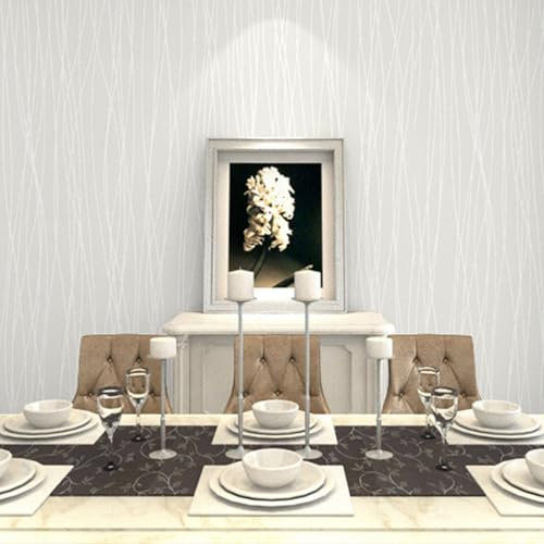 Trafagala Cream White Wallpaper Geometric Striped Embossed Wallpaper Minimalist Textured Wallpaper for Bedroom Adults Girls Living Room Hallway and Stairs Wall Paper Roll