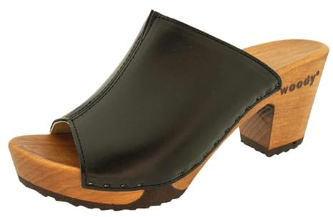 Woody Damen Elly Clog Pantolette, Nero, Größe 38