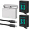 Batteria Hero 13 2800mAh e LED 3 canali USB caricabatterie di memoria per GoPro Hero 13 Nero