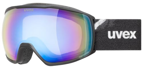 Uvex Victorious Fm - Ski Goggles For Adults - Filter Category 2 - Contrast Enhancing - Black Dl/Blue-Clear - One Size