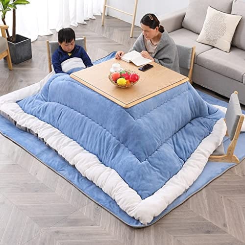 SHENJIA Kotatsu Tisch mit Heizung und Decke, japanischer Schreibtisch im Wohnzimmer, Tatami, Heizung, Holz, Kaffeetisch, mit Futon-Tischdecke