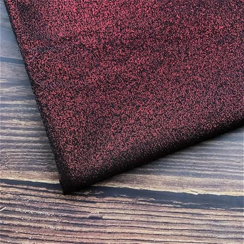 Tela for vestidos, brocado de satén sedoso, hilo de metal, pintura dorada y plateada, brocado en relieve, material de costura for prendas de vestir, 145 cm, se vende por metro(Red)