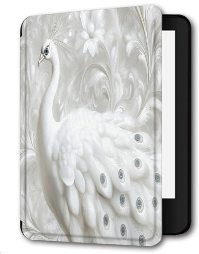 Case for 6 Kindle Paperwhite 5/6/7th Generation Case 2012,2013,2015,2016 Version (Model: EY21 / DP75SDI),Slim PU Leather Hard Cover for Kindle Paperwhite 6 inch,Elegant Peacock Beautiful Animals