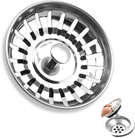 Bouchon de vidange Universel 75 mm, crépine d'évier Ajustable en Acier Inoxydable. Accessoire pour évier – 1 pièce