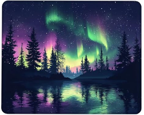 Aurora Mauspad, Small WaldSchreibtisch Matte 360x300x3mm, Tischmatte mit Nähten, Anime Gaming Tastatur Matte, rutschfeste Gummibasis, Mauspad Wasserdicht, Geeignet für den Heim- und Bürogebrauch T-9