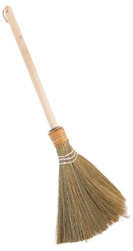 minkissy Boy Girl Straw Broom with Handle Retro Cleaning Brush for Home Courtyard Outdoor Safe Stylish Design for Young Helpers Lightweight Toy Broom