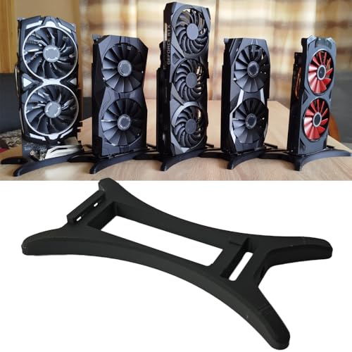 Video Card Desktop Display Stand Non Slip Stable GPUs Black Holder, for Two Slot Graphics Card Vertical Storage Bracket