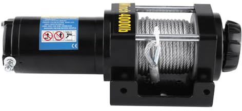 CFTGIW Cabrestante Eléctrico Oversea de 4000 Lb, 12 V, 15 M, Cabrestante de Cable de Acero para Coche, Quad, Bicicleta, Auto, ATV, Remolque para Engranajes de Línea y 3 Años Altos 1 2 con de Cable