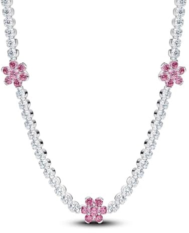 PANDORA Tennis 394561C01-40 collana con fiore rosa