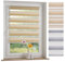 ourdeco® Doppel-Rollo, Duo-Rollo mit Farbverlauf / 60 x 150 cm braun/lichtdurchlässig, Blickdicht/Farben: Verlauf Braun, Verlauf Sand