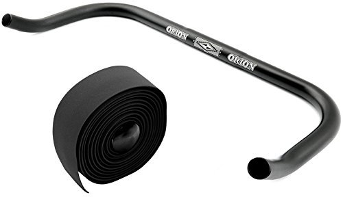 Permanent-Fahrrad Bullhorn Fixie Singlespeed Lenker 440 mm mit Lenkerband Schwarz