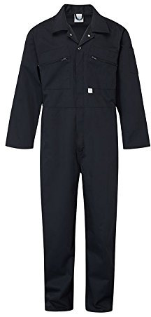 Castle Clothing Mens Elasticated Zip Front Coverall Mechanics Work Overall Boilersuit Heavy Duty (Navy Blue - 366, 48)