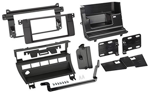 Doppel DIN 2-DIN Autoradio Radio Blende Radioblende Einbaublende schwarz für BMW 3er E46 1998-2007 (5 Schalter)