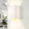 Wandleuchte Stoff Weiß für Wohnzimmer Schlafzimmer T:10 cm E27 max. 60 W Up & Down blendarm eckig wohnliche Loft Wandlampe Flur ALICE