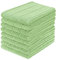 gryeer Microfibre Tea Towels, Super Absorbent, Extra Large and Thick Kitchen Towels, Stripe Designed, 50 x 70 cm, Pack of 8, Green