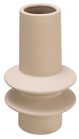 Bloomingville Moderne skulpturale Steingutvase mit Latexglasur, Taupe