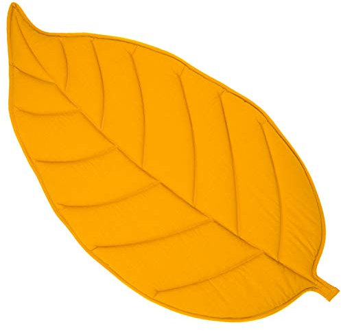 Baby Krabbeldecke gepolstert Spielteppich Teppich Blätterteppich Decke Blatt Förmig Spieldecke Laufgittereinlage Kuscheldecke Spielmatte Kinder Matte Baumwolle Erstausstattung Krabbelmatte Orange