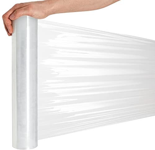 RAGO® Stretchfolie Transparent folie für möbel 150m Hand Stretchfolie rollen I Palettenfolie Handfolie Wickelfolie I Verpackungsmaterial Packfolien (7,5 x 7,5 x 40 cm) 0,9 kg I 150m Länge