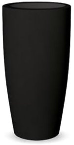 Moovere Zylindrischer Blumentopf aus Polyethylen, Gartendekoration, Terrasse, Haus (Schwarz, 70)