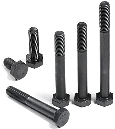 ANSIEDIO M12*160mm Vis à Tête Hexagonale Acier au Carbone Boulon à Tête Hexagonale Partiellement Filetée Boulons à Six Pans, 1 pcs