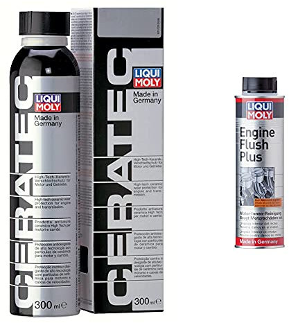 Liqui Moly 3721 Cera Tec Aceite De Motor, Naranja, 300 Ml + 2657 Motor Limpieza, Engine Flush Plus, 300 Ml