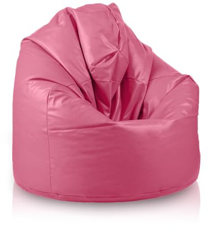 Bepouf - Pouf a Sacco Morbido in Ecopelle con Imbottitura in Palline di Polistirolo, Poltrona a Sacco Adatta per Camera e Salotto - Dimensione Media 110x70, Colore Rosa