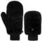 Geyoga Damen Fäustlinge Pelz Winter Handschuhe Warme Kunstpelz Handschuhe mit Flip Weiche Fell Fingerlose Handschuhe (Schwarz)