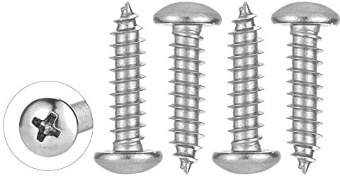 WELLOCKS Selbstschneidende Schrauben | M5 x 20mm | 50 PCS Edelstahl Schrauben Kit | Rundkopf Pan Blechschrauben Holzschrauben Set | für Hausgemachte Reparatur Holzarbeiten Indoor Outdoor (D035520)