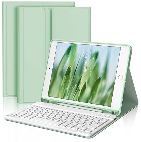 D DINGRICH Tastatur Hülle für iPad 6. Generation 2018, iPad 5. Generation 2017, iPad Pro 9.7 Zoll, iPad Air 2 & 1, Wireless Bluetooth Tastatur QWERTZ Deutsch- Stifthalter- Schlaf/Wach