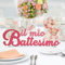 Centrotavola battesimo bimba 3D, Orsetto con palloncini. Decorazione tavola Battesimo bambina, Misura 50cm larghezza