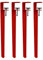 Pieds de Serrage de Table en Forme de F,4 Pieds de Table de Meubles en Métal Réglables,pour Console Bureau de Salle à Manger de Bricolage,Sans Perçage,avec Une Clé Allen (71cm,Red)