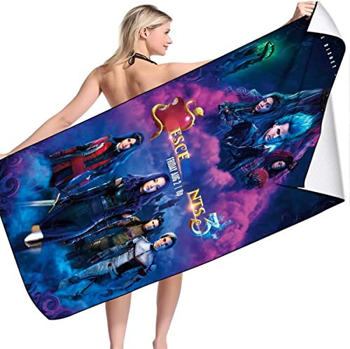 IMFLY Strandtuch 70x140 cm Badetuch Strandlaken Handtuch,Descndants Kinder Mikrofaser Strandtuch Große Handtücher,Duschtuch,Strandtuch XXL (C,80x160cm)
