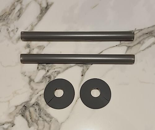 Radiator Pipe Covers & Collars Pair- Anthracite 15mm Pipe Shroud 200mm-TC