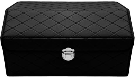 plastific Multi-Compartment Car Boot Organizer, Non-Slip Tidy Boot Bag - Essential Car Accessories, Heavy Duty Collapsible Foldable Shopping Tidy Storage Travel Box (Black - 38 * 31 * 29cm)