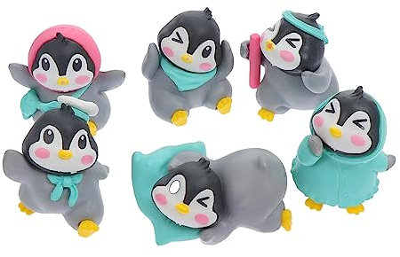 Abaodam 6st Pinguinpuppendekoration Weihnachtsdeko Spielzeug PVC Baby Topfpflanze Karikatur