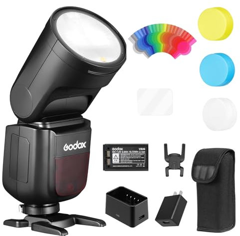 Godox V1C Rundb kamerablitz 76W Speedlite Professioneller Kamera Flash 1/8000 HSS 2.4G Wireless X System E-TTL II mit 2600mAh Li-Ionen Kompatibel für Canon 6D 7D 50D 60D 500D 550D 600D 650D 1000D