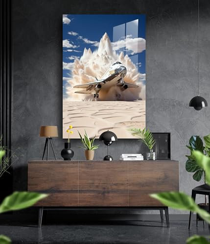 Premium Wandbild aus Acrylglas Flugzeug - KEIN Leinwandbild - modern Wandbilder XXL Wanddekoration Design Wand Bild Abstrakt (60 x 40 cm)