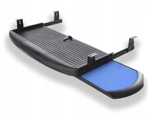 HUW Tastaturablage unter dem Schreibtisch 55 x 23 x 3,7 Bürocomputer Ergonomisches Arbeiten im Heimbüro Schreibtisch Computer-Tastaturständer, ergonomische, Zuhause, Büro (Schwarz mit Organizer)