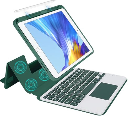 Keyboard Case for iPad Air 11-inch (M3 2025/M2 2024)& 4th/5th Gen (2022/2020), Multi-Touch Trackpad, Detachable Bluetooth Keyboard Case with Pencil Holder for iPad Pro 11'' (1st/2nd/3rd Gen) (Green)