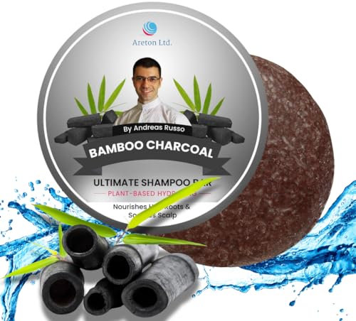 HandMade Solid Shampoo Bar – Natural Shampoo and conditioner For Dry Hair, Hair Nourishment, Prevents Spilt Ends With Plant Based Hydrating SLS Free Bamboo Charcoal Shampoo