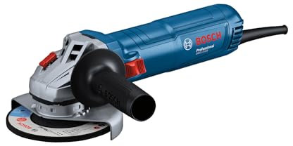 Bosch Professional Corded Angle Grinder GWS 12-125 (220-240 V, disc Ø: 125mm, Auxiliary Handle, incl. Protective Guard, Backing Flange, Locking nut, Two-Hole Spanner)