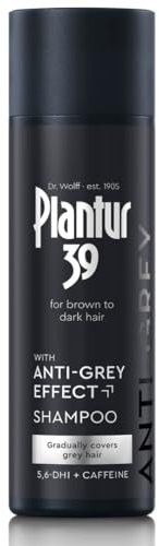 Plantur 39 Anti-Grey effect 5.6-DHI & Caffeine Shampoo 200ml | Gradually Darker and Stronger Hair | Controlled concealing of grey hairs | Supports natural hair growth